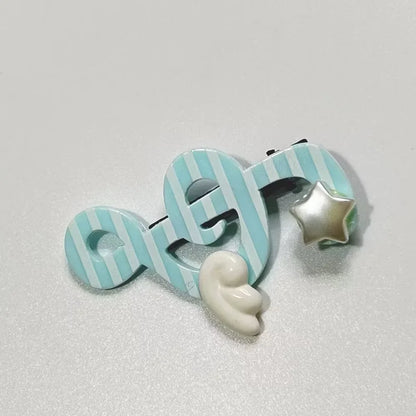 Kawaii Y2K Hair Clips Set – Musical Note, Resin Wings & Star Hair Accessories for Girls