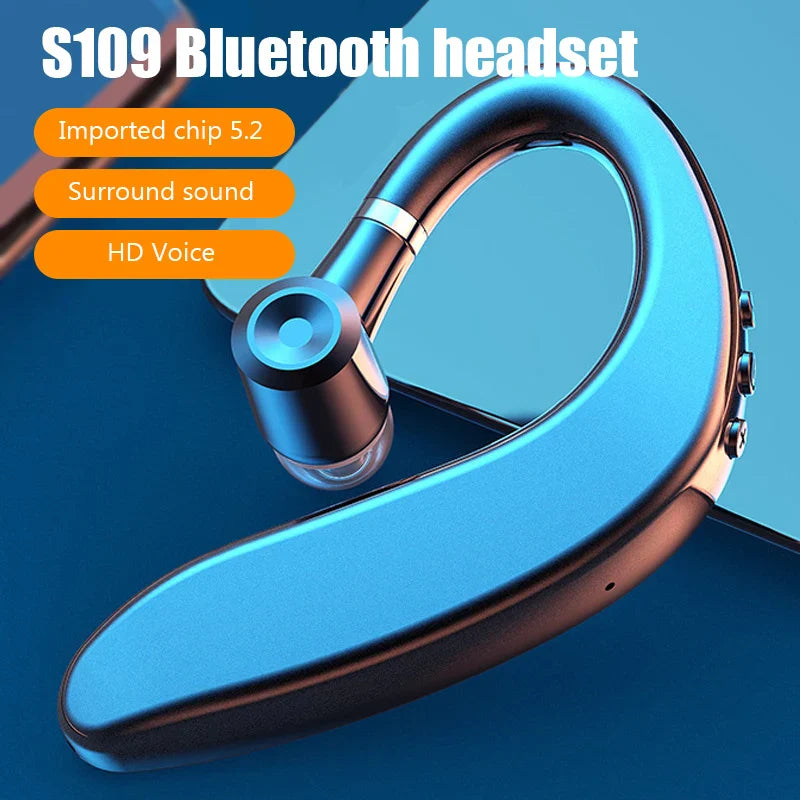 S109 Single-Ear Wireless Bluetooth Headset – HIFI Noise Cancelling Headphones for Business, Driving & Sports