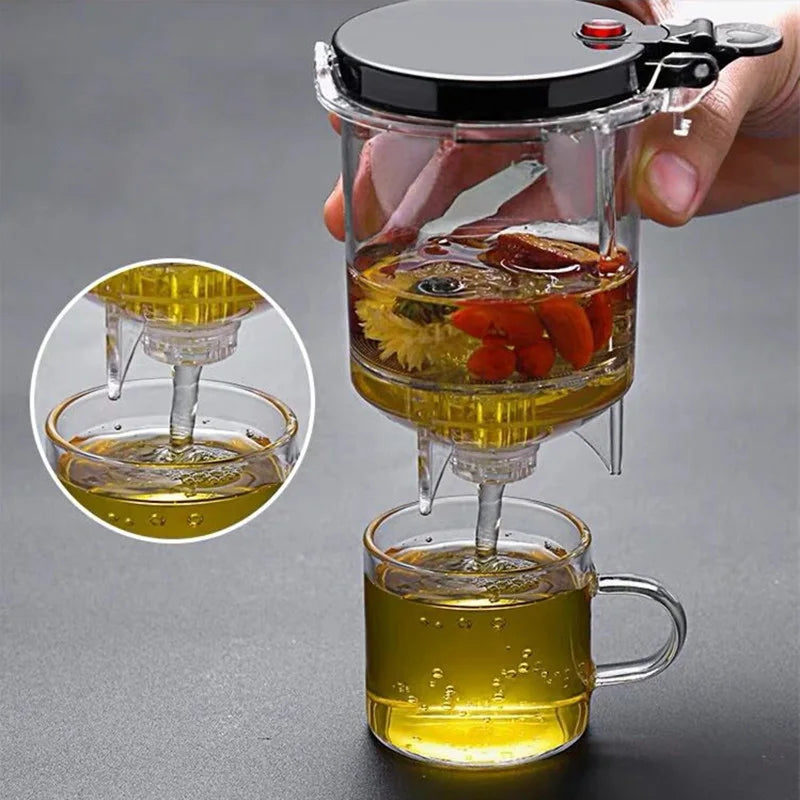 HMLOVE Heat-Resistant Glass Teapot – Puer Kettle Tea Infuser, Kung Fu Teaware Set, High Borosilicate Heatable Pot