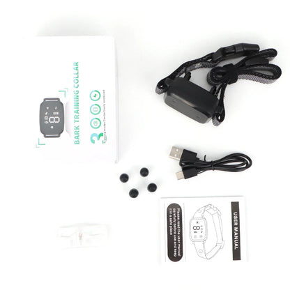 Smart Automatic Anti-Barking Dog Collar: HD Digital Display, IP67 Waterproof - Rechargeable Bark Stopper