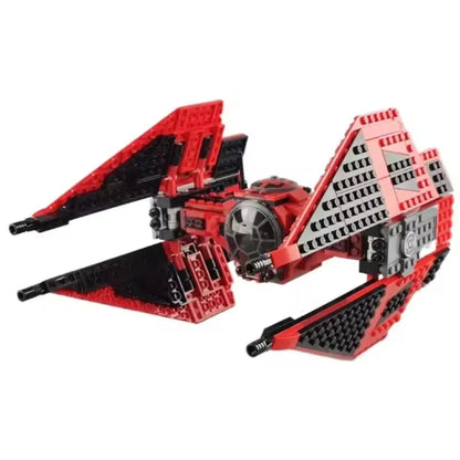New MOC Red Spaceship Fighter – Building Block Model Display Piece, Children’s Holiday Gift