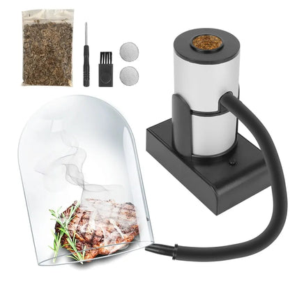 Portable Wood Chips Smoking Gun - Molecular Cuisine Cold Smoke Generator for Meat, Fish, Bacon, and More