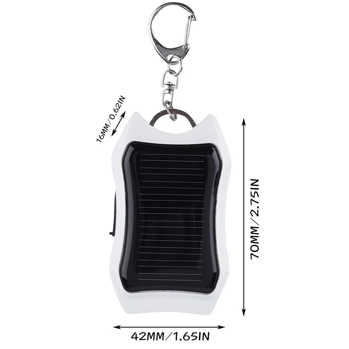 Mini Solar Charger Keychain - 1200mAh Portable Battery Pack for Fast Charging Phones, Tablets, and Players - Handy Cellphone Backup Power Bank