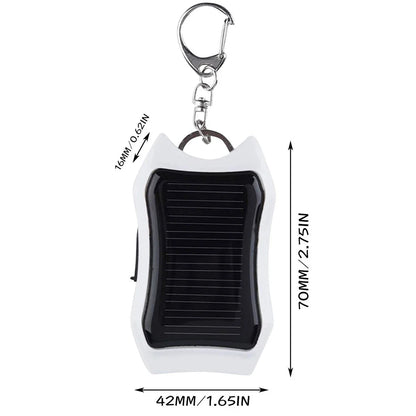 Mini Solar Charger Keychain - 1200mAh Portable Battery Pack for Fast Charging Phones, Tablets, and Players - Handy Cellphone Backup Power Bank