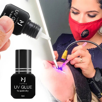 JOMAY UV Eyelash Extension Glue – 0.1s Fast-Drying, Strong & Long-Lasting Adhesive
