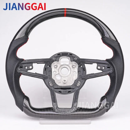 Carbon Fiber Steering Wheel - Sport Racing Wheel with Paddle Shifts, Buttons & Trim for Audi R8 TT TTS 2016-2023