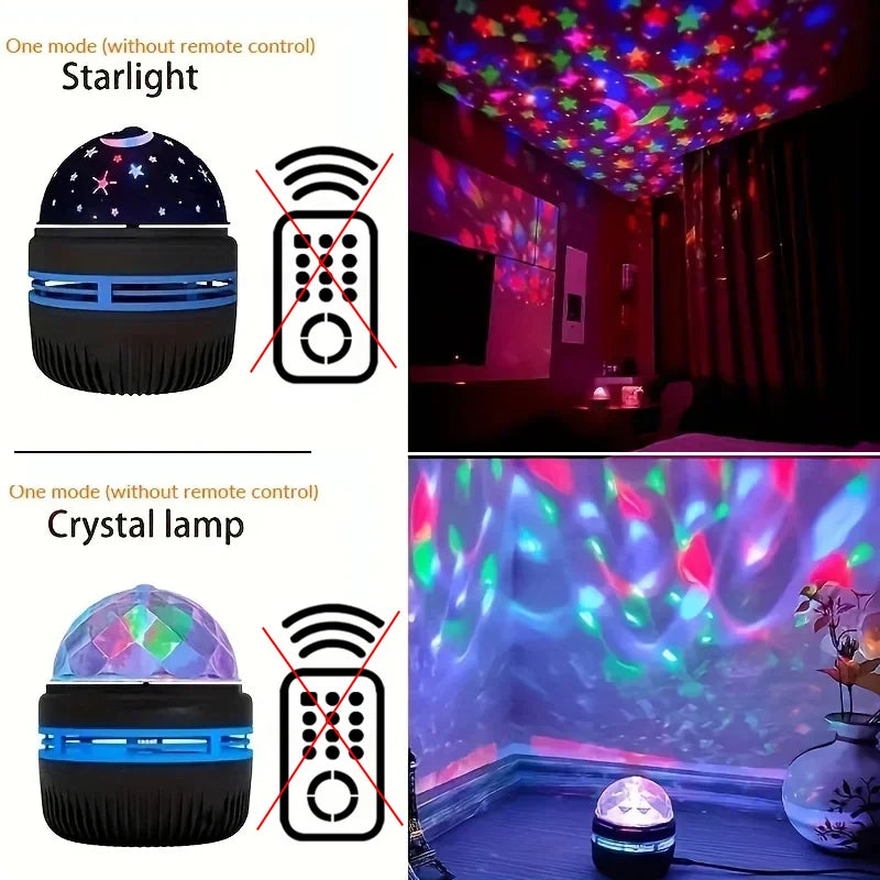 Galaxy Projection Light – LED Water Pattern Starry Sky Lamp, Aurora Projector and Mini Moon Star Night Light for Room Decor