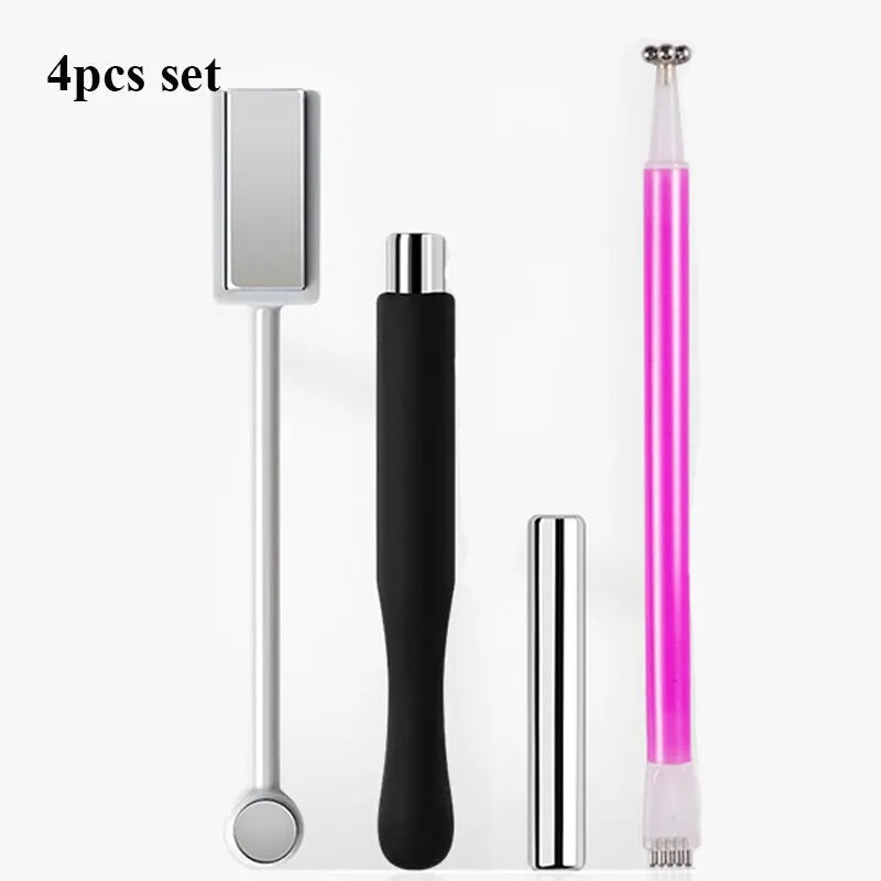 4PCS Magnetic Nail Art Tools - Stone Pattern Gel Magnet Sticks for Nail Enhancement