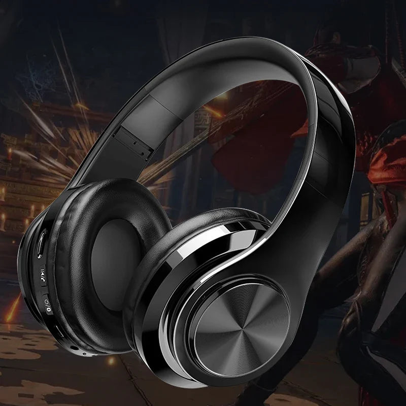 Wireless Bluetooth 5.0 Headphones – On-Ear Stereo Sound Headset with Microphone, Foldable Sports & Gaming Earphones