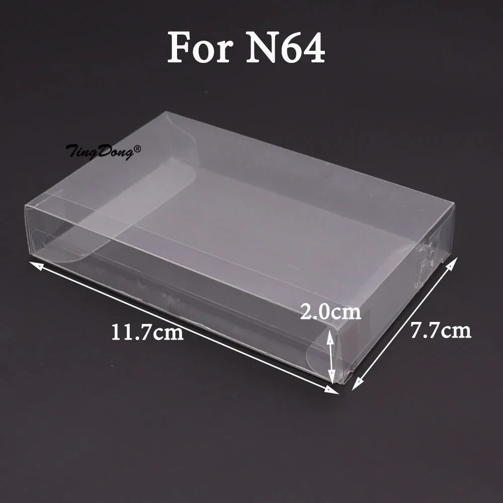 10PCS Clear Transparent Game Cartridge Cases – CIB Plastic PET Protectors for N64, NES, SNES, GB, GBA, GBC, NGPC, Switch & PS5