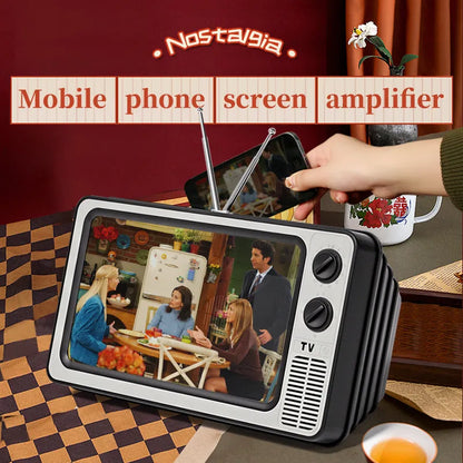 12 Inch Phone Screen Magnifier Stand - Enlarged Expand Holder HD Video Amplifier, Eyes Protection Retro TV Box for iPhone