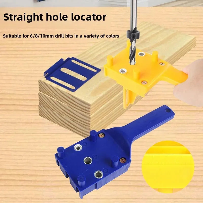 3-in-1 Self-Centering Dowel Jig Drill Guide Kit – 6/8/10mm Woodworking Straight Hole Punching & Joinery Positioning Tool