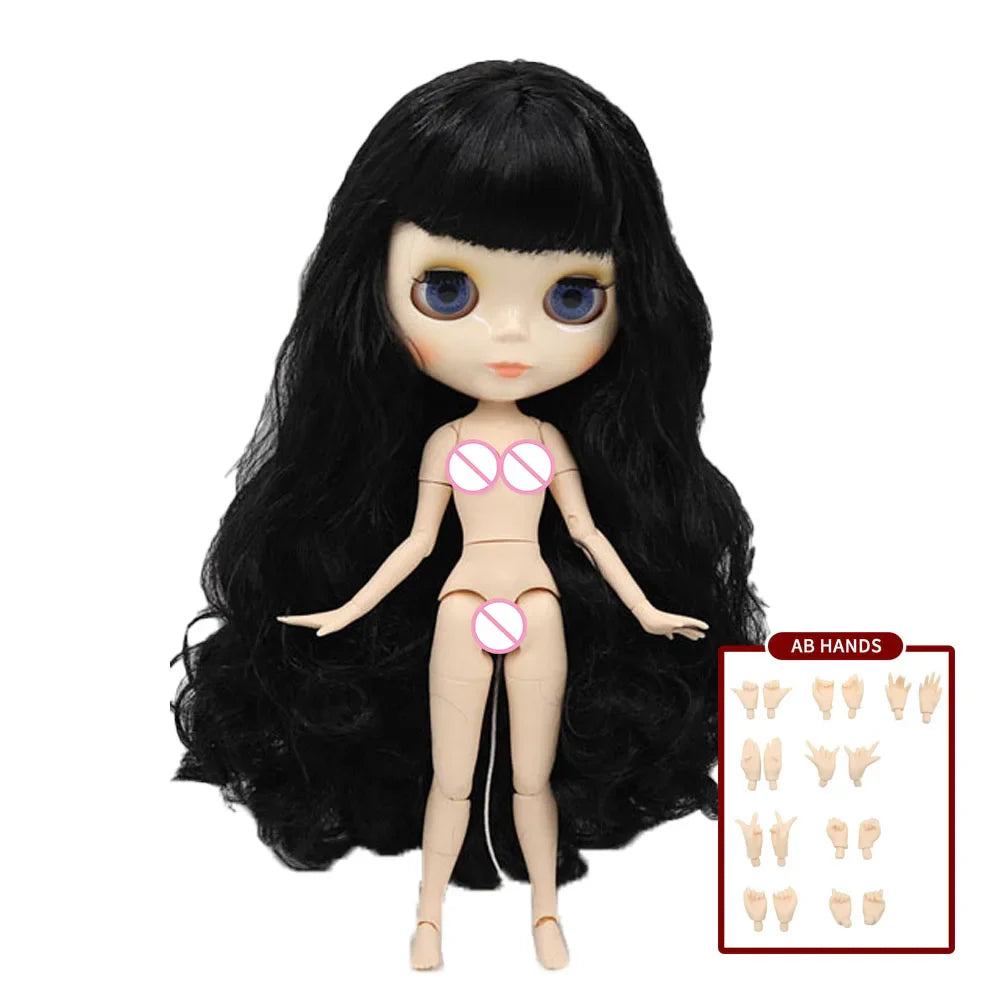 ICY DBS Blyth Doll – 1/6 BJD Customized Nude Joint Body, White Skin Glossy & Matte Face, 30cm Girl Toy Gift