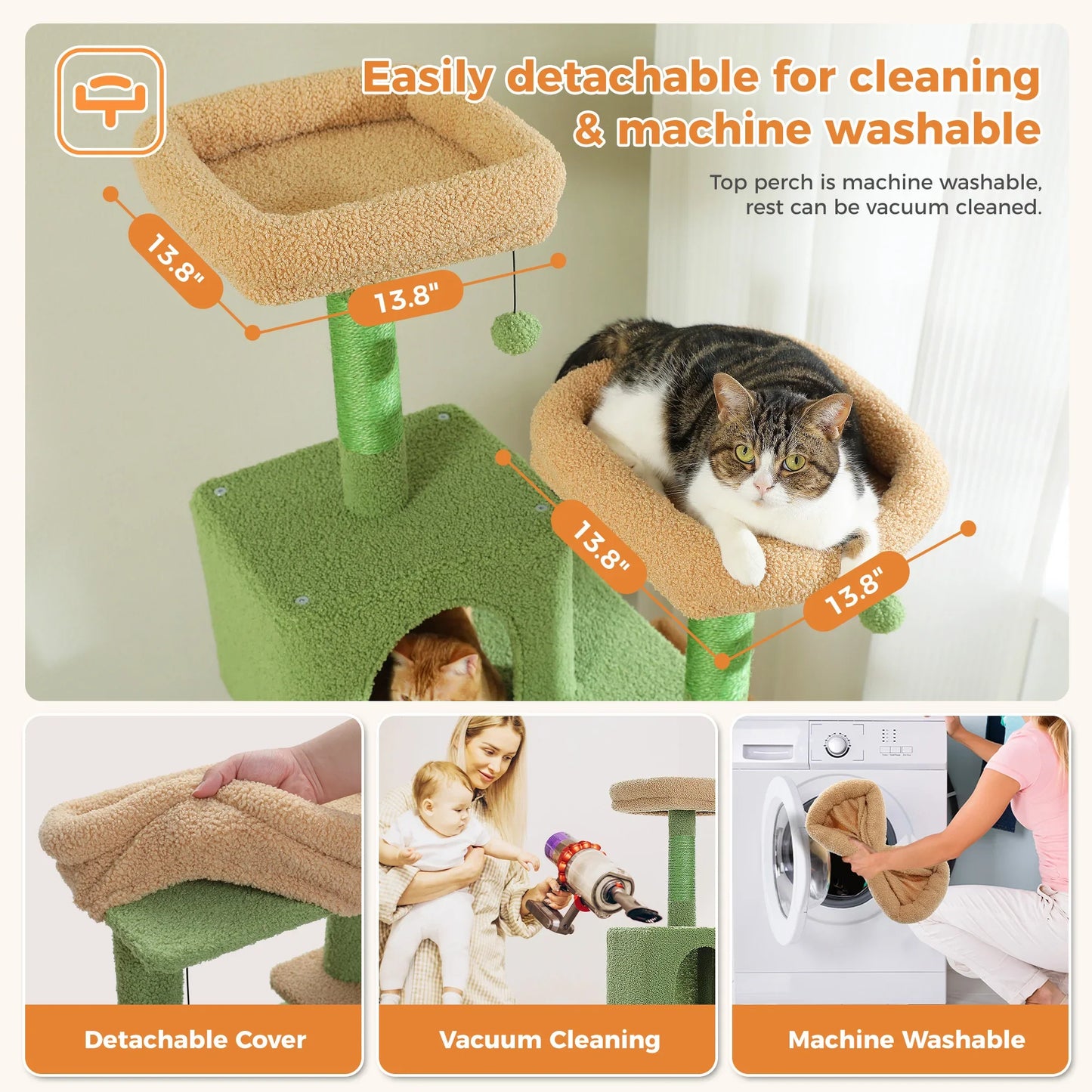 Large Cat Tree Tower – Multi-Level Plush Indoor Cat Condo with Scratching Posts, Boards, Perches & Caves