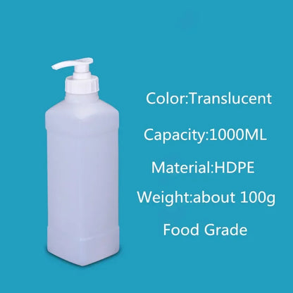 1000mL HDPE Refillable Plastic Bottle with Lid — Food Grade, Leakproof Container for Liquids, Agriculture & Pesticides, 1PCS