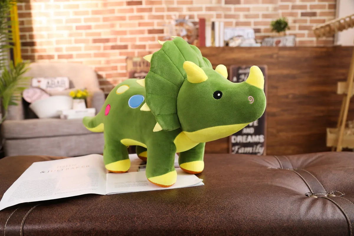 Creative Big Plush Dinosaur Toy – Soft Triceratops & Stegosaurus Stuffed Toys, Kids' Birthday Gifts