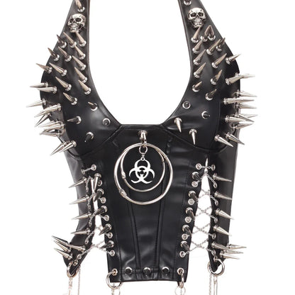 Y2K Gothic Spiked Tank Top - Punk Rock Emo Grunge Festival Style for Women