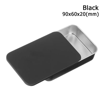 Metal Rectangular Mini Tin Box – Hinged Push-Top Candy, Pill & Small Storage Container