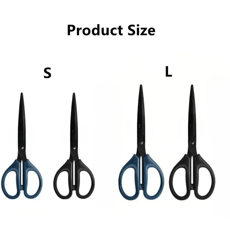 Professional 180mm Office Scissors - Heavy Duty Black Blade Stainless Steel Cutting Tool for Paper, Craft & Workspace Use