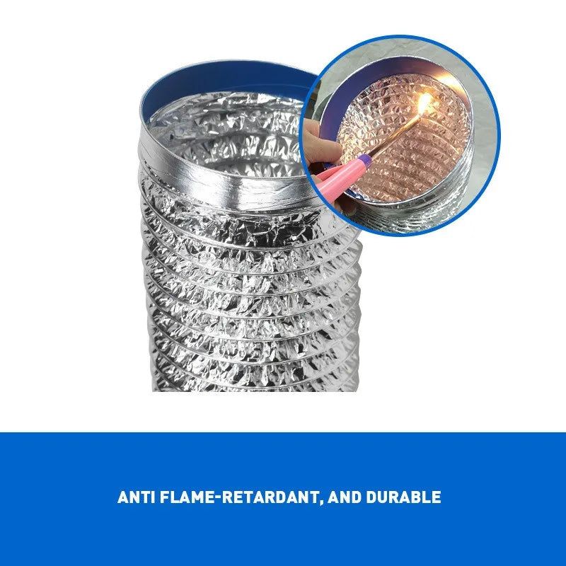 Scalable Aluminum Foil Ventilation Duct Hose – 80/100/120/150/200mm Exhaust Pipe for Kitchen, Bathroom & Fan Outlets