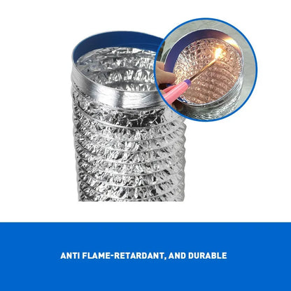 Scalable Aluminum Foil Ventilation Duct Hose – 80/100/120/150/200mm Exhaust Pipe for Kitchen, Bathroom & Fan Outlets