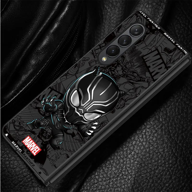 Cartoon Marvel Spiderman & Groot Case for Samsung Galaxy Z Fold 6/5/4/3 5G – Hard PC Shockproof Cover
