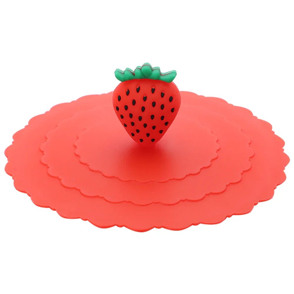 Cartoon 10cm Cute Silicone Cup Cover - Heat-Resistant, Leak-Proof, Dustproof Sealed Lid for Tea Cups