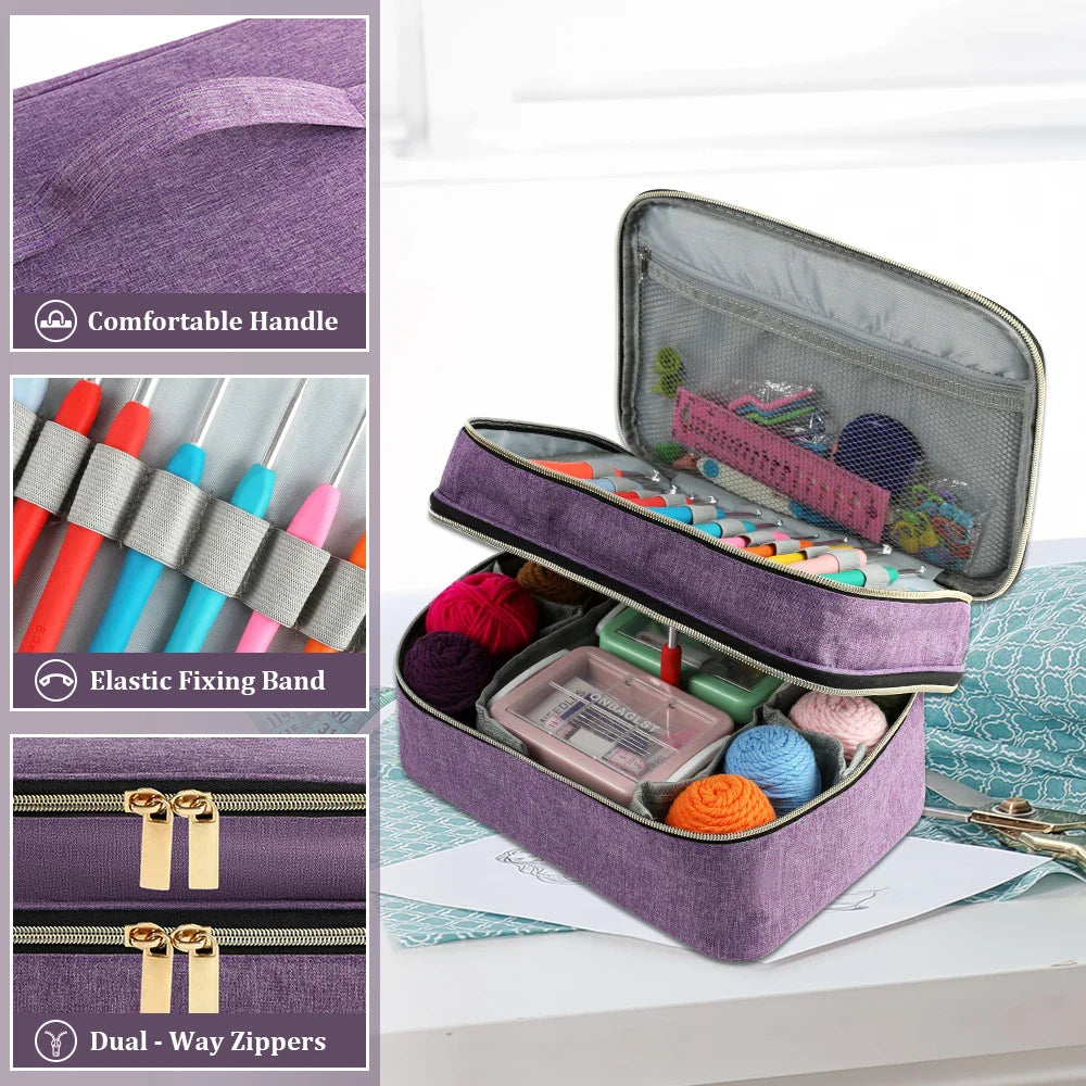 Double-Layer Sewing Supplies Storage Bag – Large Needlework & Craft Tools Organizer