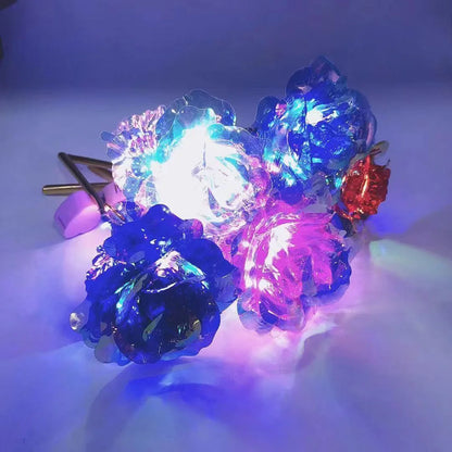 LED 24K Foil Plated Roses – Valentine's & Mother's Day Gift, Artificial Flower Decor, Romantic Wedding & Lover Lighting