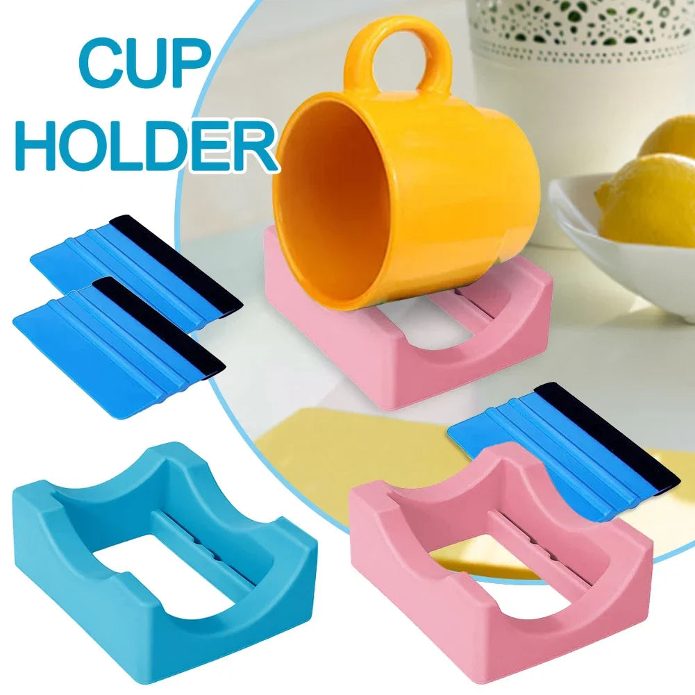 Silicone Tumbler Cradle Holder - Cup Stand with Slot for Crafts, Decals, and Small Tumblers