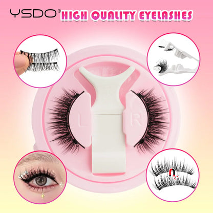 YSDO Magnetic Eyelashes – Reusable 3D Mink Winged False Lashes with Tweezer, No Glue Long-Lasting Makeup Lashes