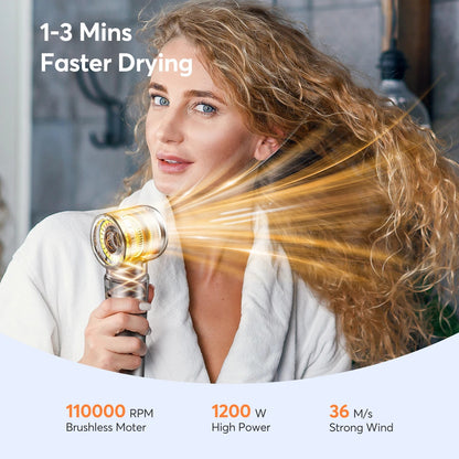 Bopcal 5-in-1 Hair Dryer & Hot Air Comb – 1200W High-Speed Blower with Curling Iron & Multifunction Styling Tools