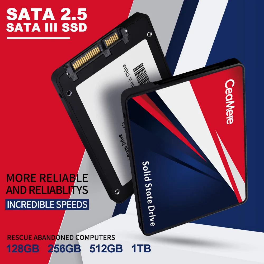 10PCS Solid State Drive SSD — 120GB-1TB SATA3 2.5” Internal Hard Drive for Laptop & Desktop