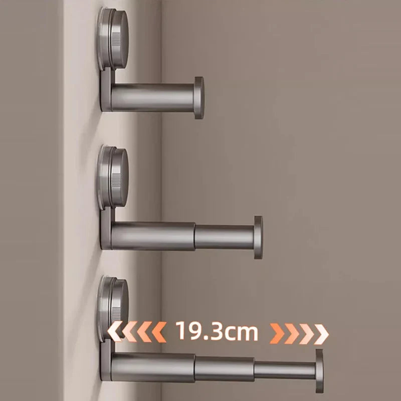 AOBT No-Drill Suction Cup Retractable Folding Hanger Rack — Adjustable-Length Wall & Door Storage