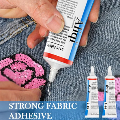 15/60ml Strong Fabric Glue, Transparent Quick-Dry, Waterproof Multipurpose Sewing & Repair Adhesive