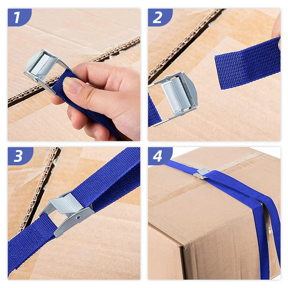 10PCS Adjustable Lashing Straps with Anti-Rust Alloy Buckles - Reusable Cam Buckle Tie Down Cinch Strap