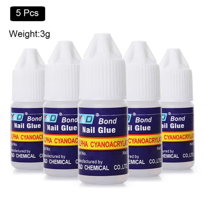 10g Fast Drying Nail Glue - Adhesive for False Nails, Glitter, Acrylic, Rhinestone Decoration, and Nail Extensions