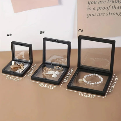 10PCS Transparent Floating Display Box Set – Clear Plastic Film Jewelry & Collectible Storage Cases for Rings, Necklaces & Accessories