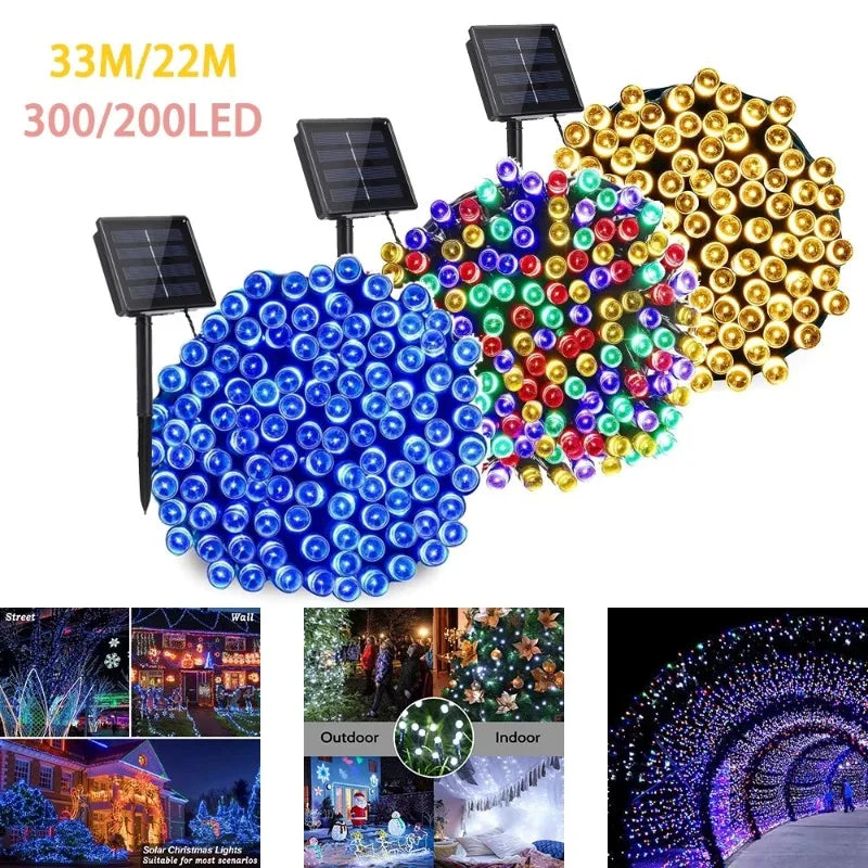 Solar Outdoor String Lights - Waterproof 8-Mode Twinkle Fairy Lights for Christmas, Garden, Wedding & Holiday Decor