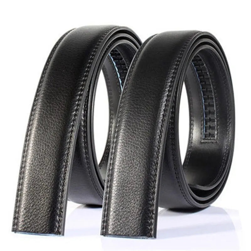 Men's Ratchet Leather Belt – Adjustable Strap with Free Buckle Replacement for Cowboy Style