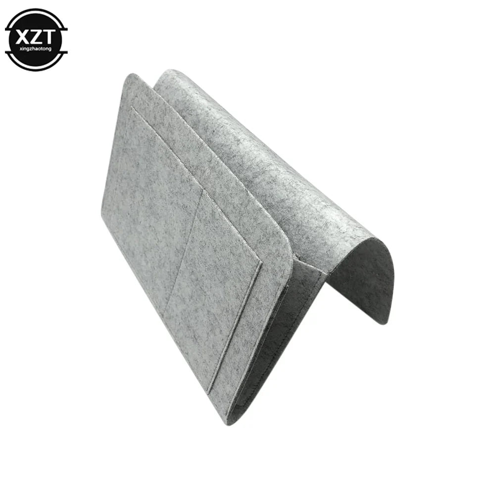 Felt Bedside Hanging Organizer — Phone, Book & Magazine Storage Pockets for Bed & Sofa