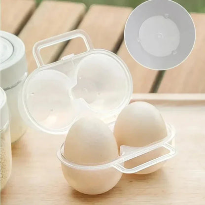 Portable 2-Cell Egg Storage Box – Shockproof Plastic Egg Tray Holder for Refrigerator & Outdoor Travel Egg Protection Container