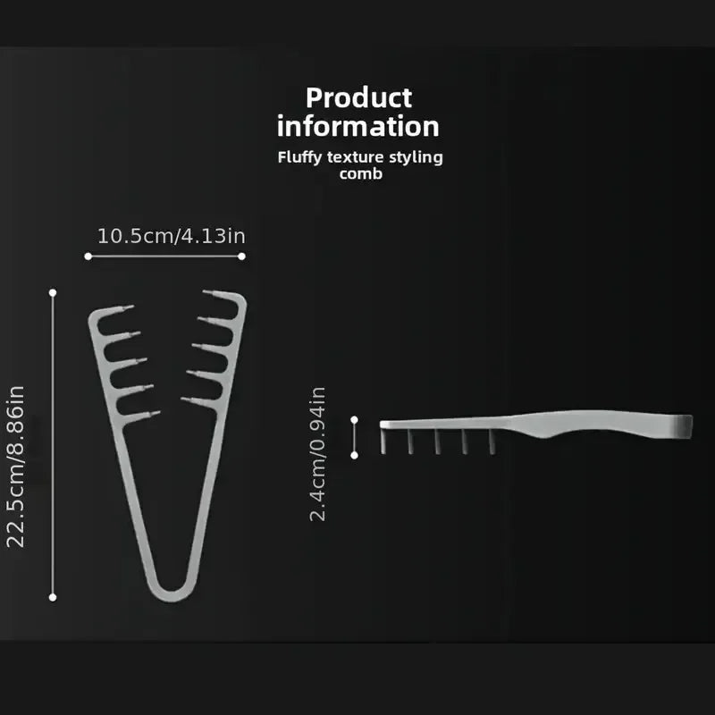 Volumizing Wide-Tooth Hair Styling Comb –  Textured Comb for Men’s Bangs & Hair Styling