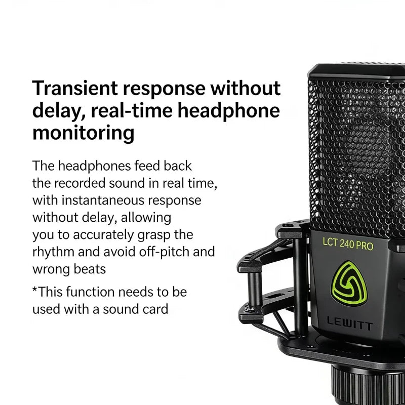 LEWITT LCT 240 PRO Condenser Microphone – Professional Studio Mic for Recording, Podcasting & Karaoke with HD Lossless Sound