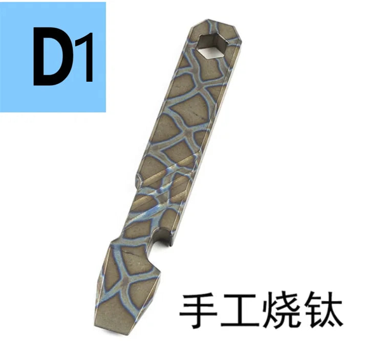 Titanium Alloy Multifunction EDC Tool – Wrench, Pry Bar, Bottle Opener & Screwdriver for Outdoor Use