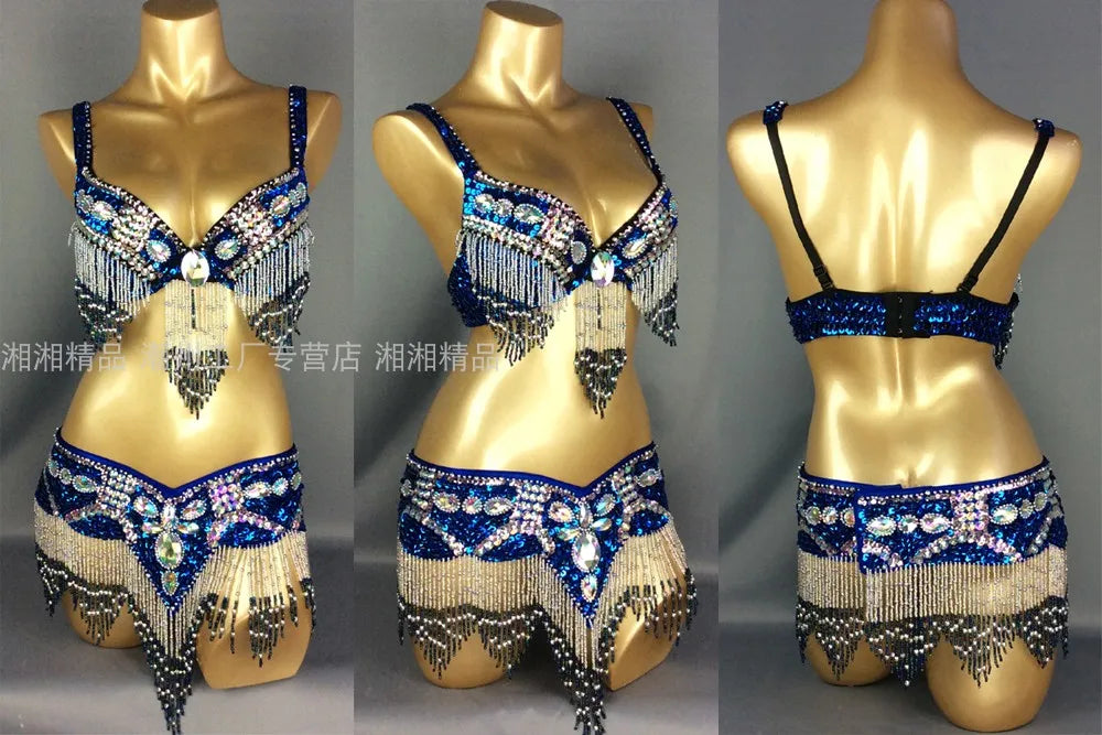 Sexy Girl Belly Dance Costume Set – Bra & Belt Set in 10 Colors for Ladies Bellydancing