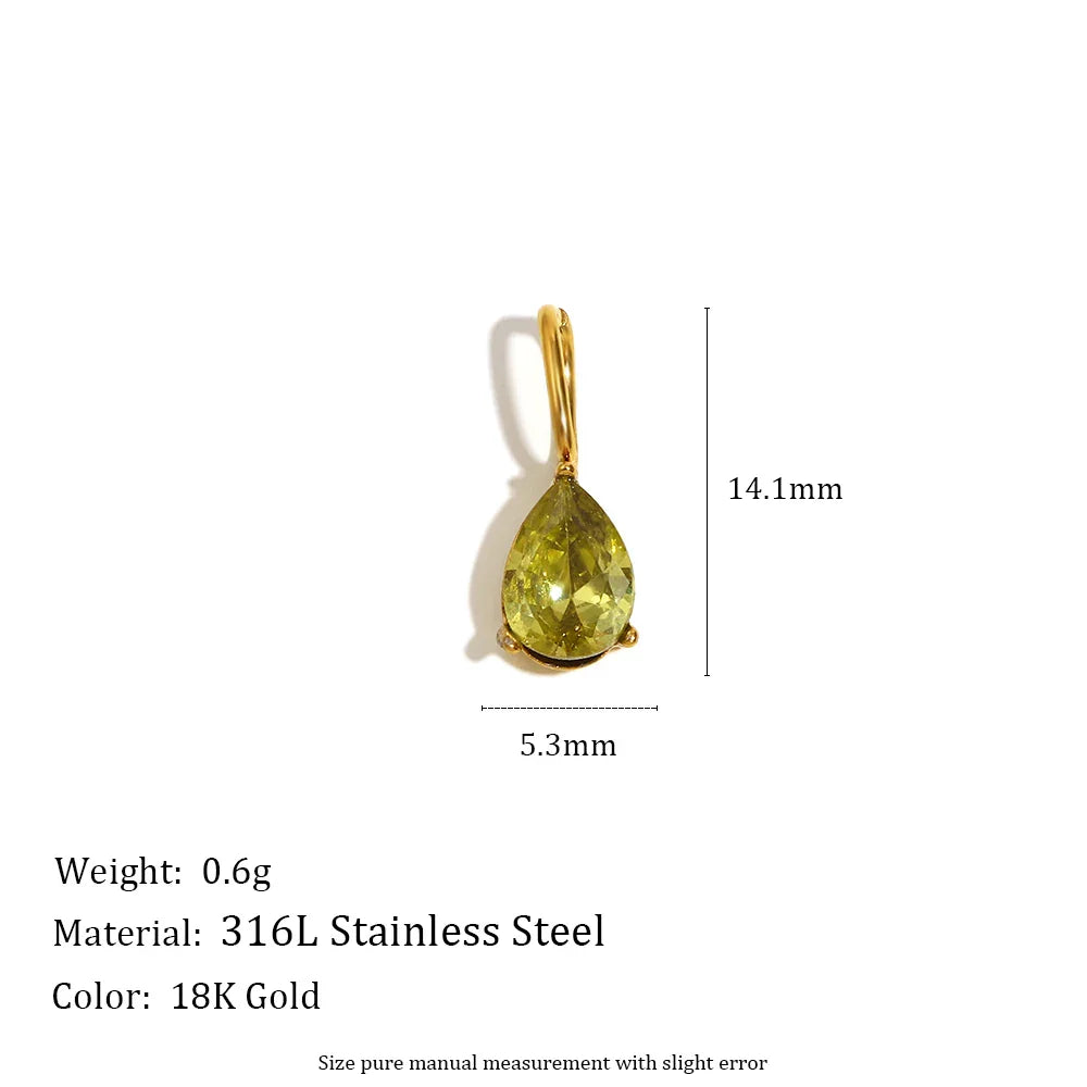 E.B.belle Colorful Zircon Waterdrop Pendant Jewelry Set for Women – DIY Handmade Necklace & Earrings Making Accessories