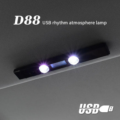 LED Car Atmosphere Lamp - Wireless Voice Control Roof Star Light, USB Charging Auto Interior Decorative Ambient Party Lights