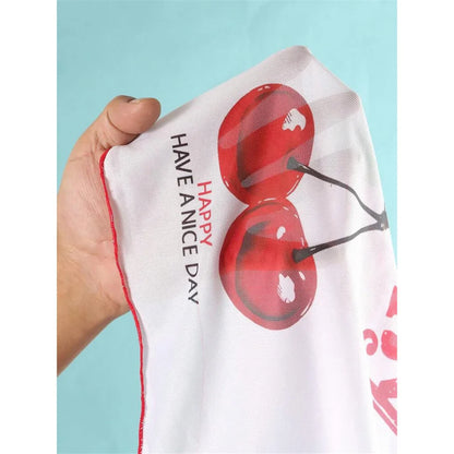 Women’s Cherry Print Three-Piece Bikini Set — Short Sleeve Swimsuit XS-L