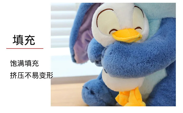 Disney Stitch Plush Doll - Lilo and Stitch Cute Duck Version, Kawaii Stuffed Toy for Christmas and Birthday Gifts